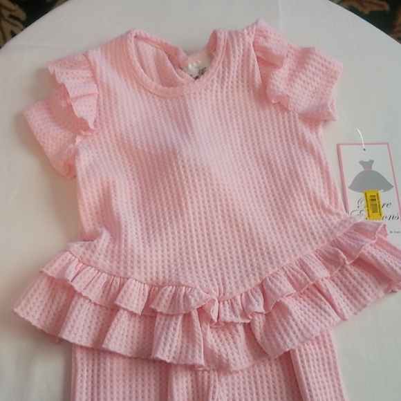 Rare Editions Pink Ruffle Kids Matching Set - Picture 2 of 3